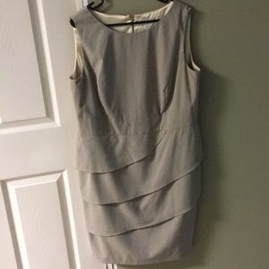 Dress Barn tan sleeveless office dress